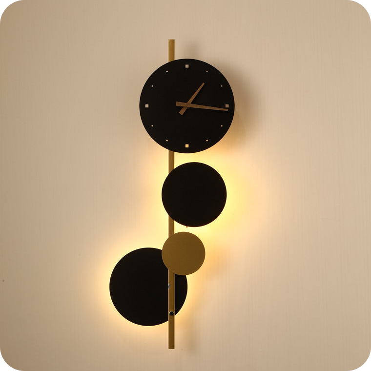 Sculptural Wall Clock with Led Light