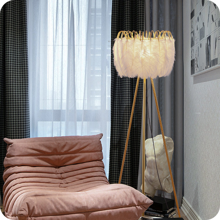 Tripod Feather Floor Lamp