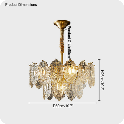 Tiered Textured Glass Chandelier