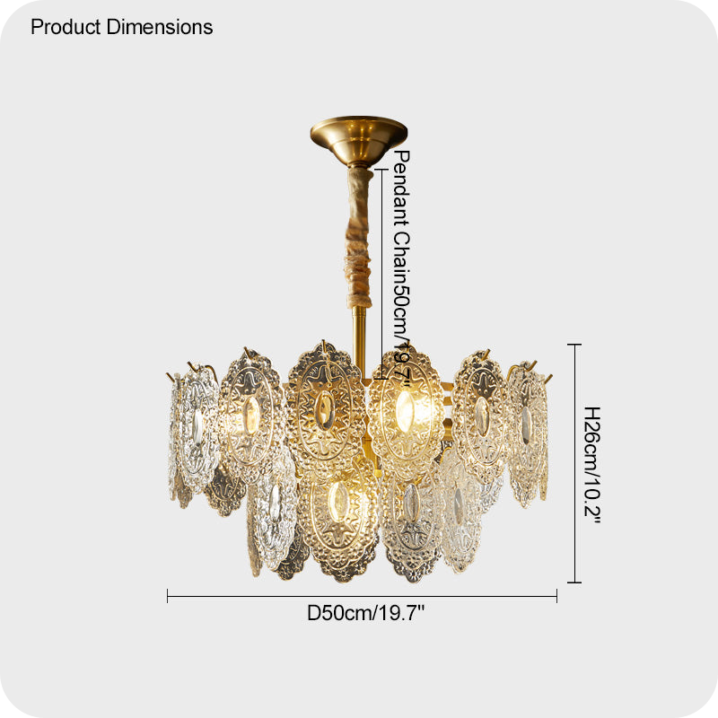 Tiered Textured Glass Chandelier