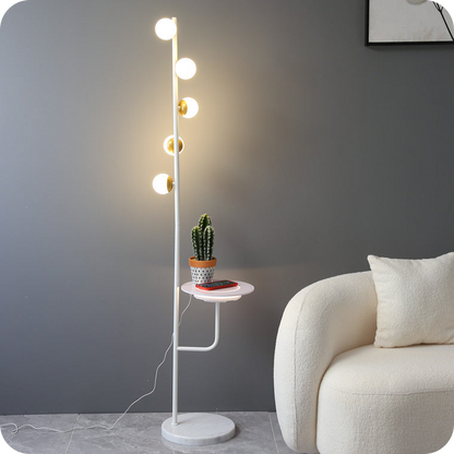 Bubble Dimmable Floor Lamp with Charging Tray