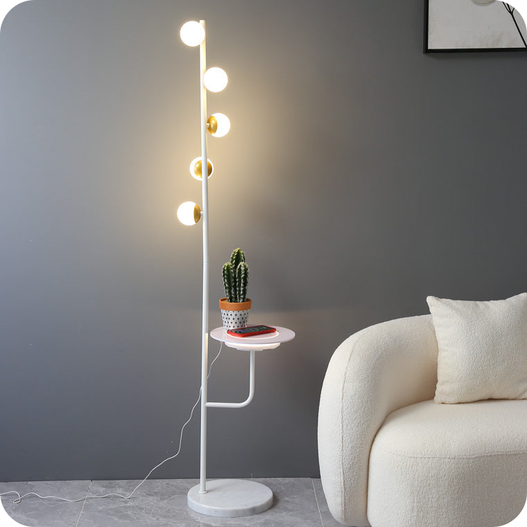 Bubble Dimmable Floor Lamp with Charging Tray