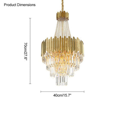 Tiered Gold Crystal Chandelier