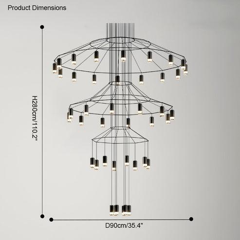 Wire Tiered Sculptural Chandelier