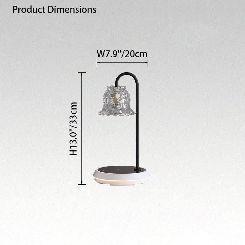 Dimmable Touch Small Glass Table Lamp with Wireless Charger