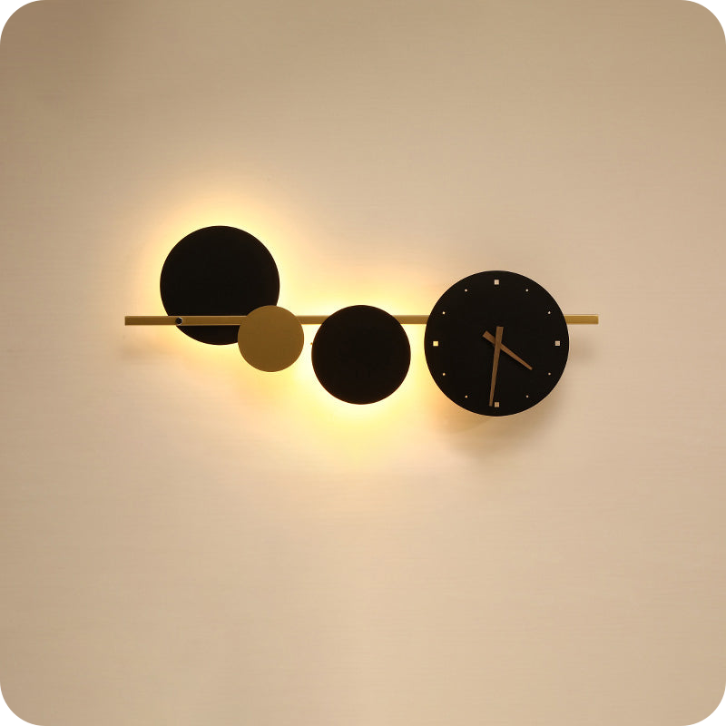 Sculptural Wall Clock with Led Light