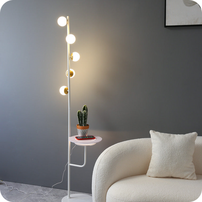 Bubble Dimmable Floor Lamp with Charging Tray