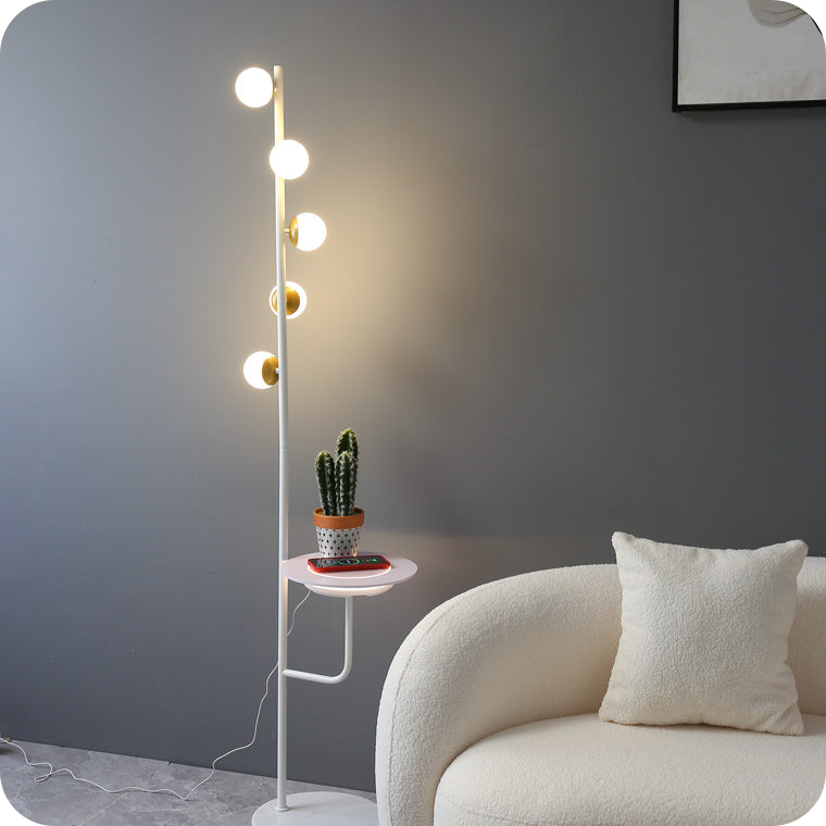 Bubble Dimmable Floor Lamp with Charging Tray