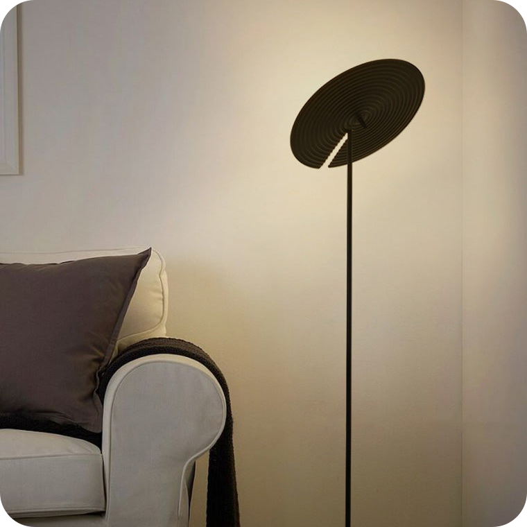 Interesting Floor Lamp with Adjustable Disc