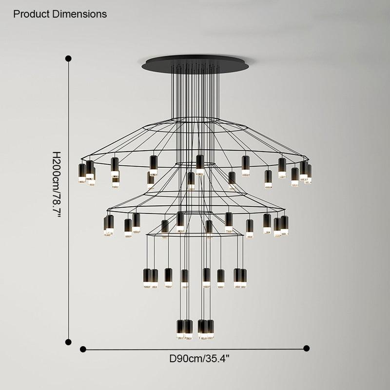 Wire Tiered Sculptural Chandelier