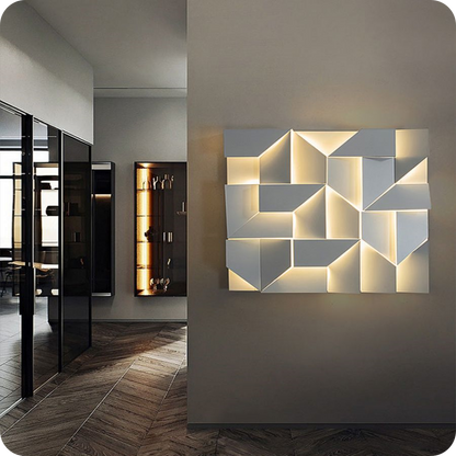 Rectangular Sculptural Art Wall Sconce