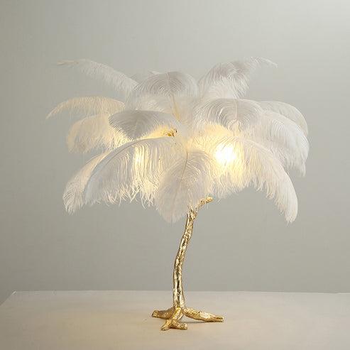 Feather Palm Tree Table Lamp