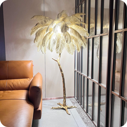 Feather Palm Tree Floor Lamp