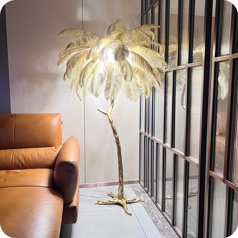 Feather Palm Tree Floor Lamp