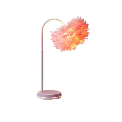 Dimmable Flexible Feather Night Lamp with Wireless Charger