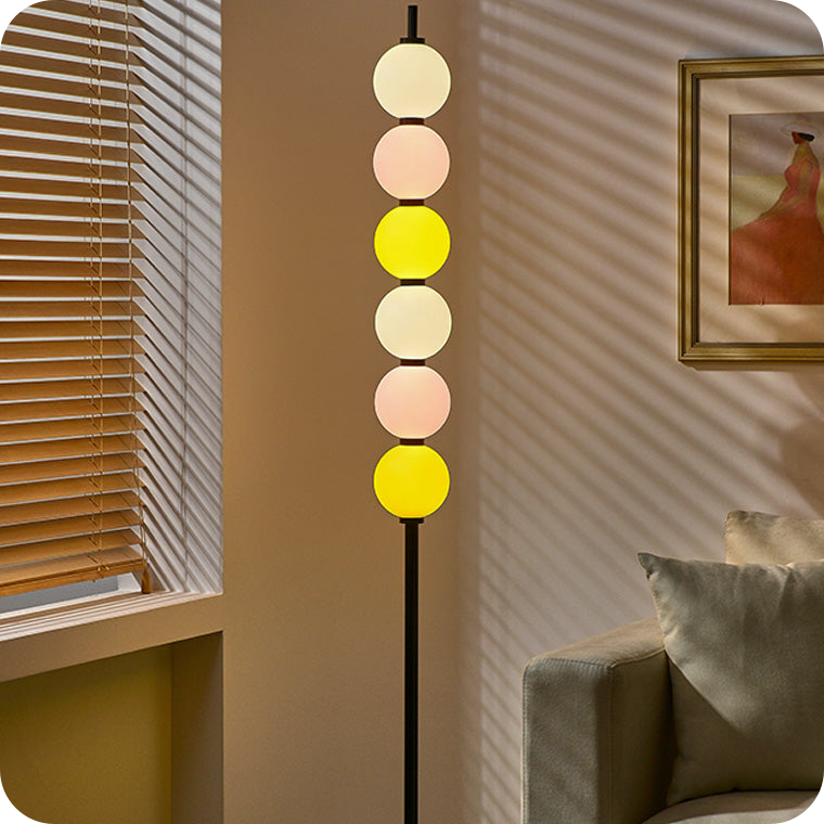 Colorful Stacked Ball Dimmable Corner Floor Lamp