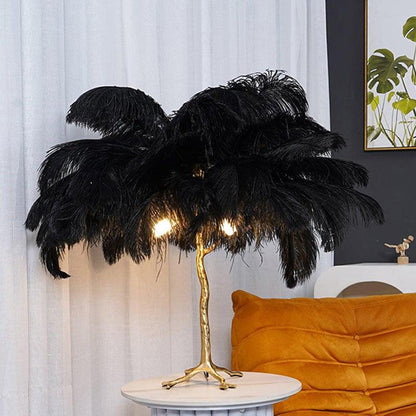 Feather Palm Tree Table Lamp