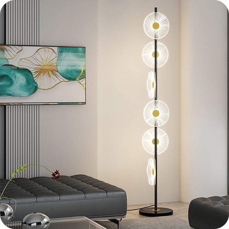 Multi-light Dimmable Floor Lamp with Remote