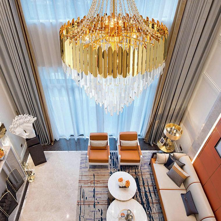 Tiered Gold Crystal Chandelier