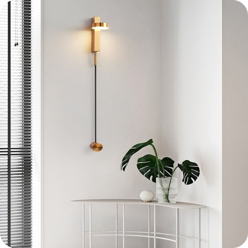 Adjustable Black/Gold Pendulum Wall Sconce