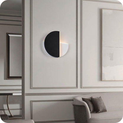 Adjustable Black & White Round Disc Wall Lamps