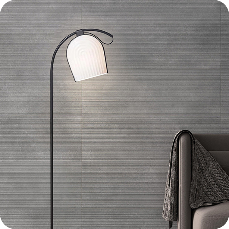 Pleated Arc Floor Lamp for Reading