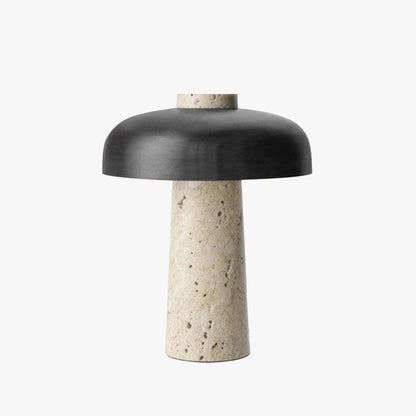 Mushroom Travertine Table Lamp