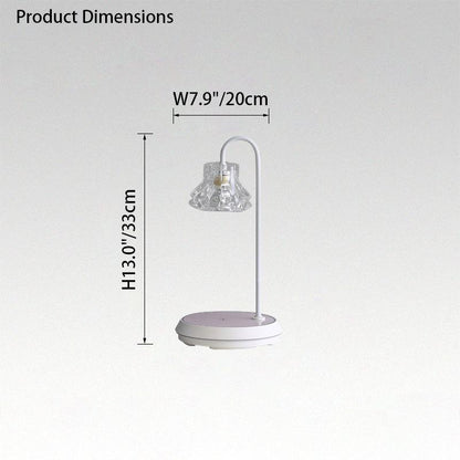 Dimmable Touch Small Glass Table Lamp with Wireless Charger