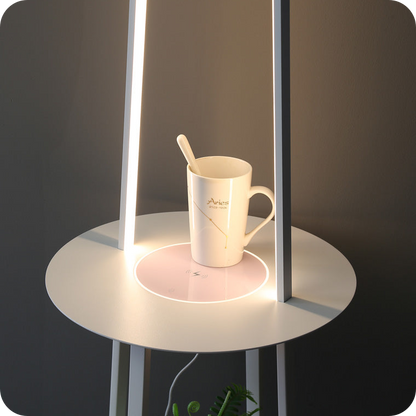 Dimmable Floor Lamp with Charging Table