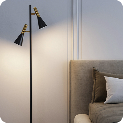 2-bulb Adjustable Pole Floor Lamp