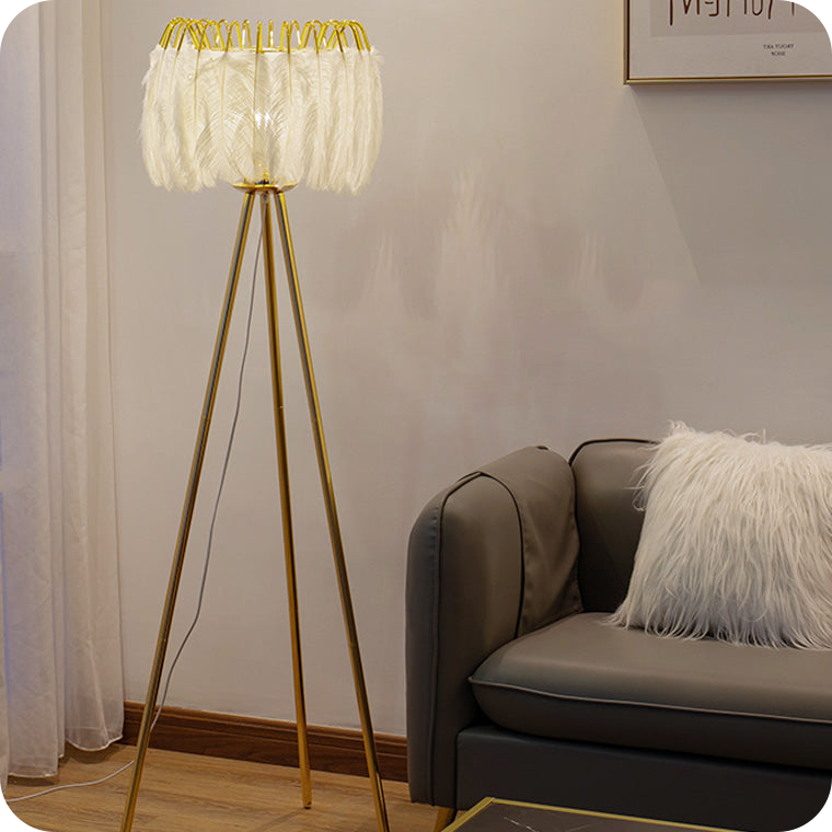 Tripod Feather Floor Lamp