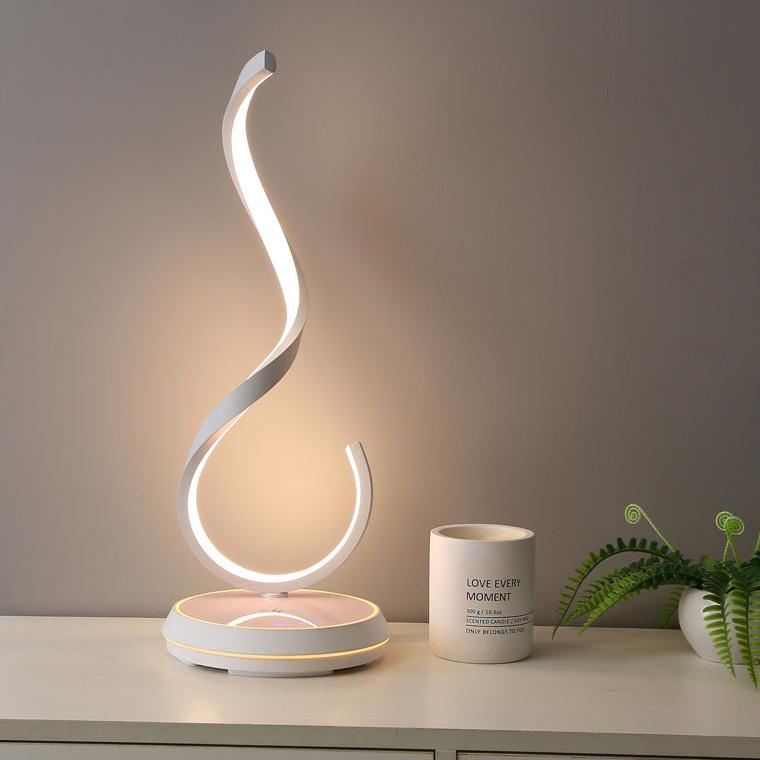 Dimmable Infinity Sculptural Table Lamp with Wireless Charger