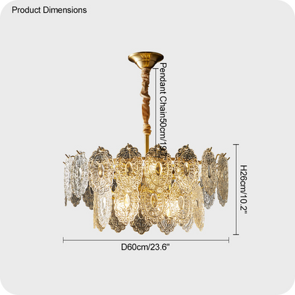 Tiered Textured Glass Chandelier