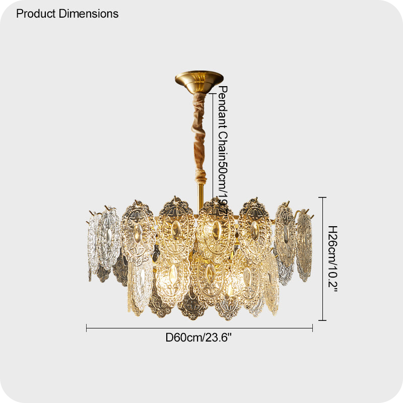 Tiered Textured Glass Chandelier