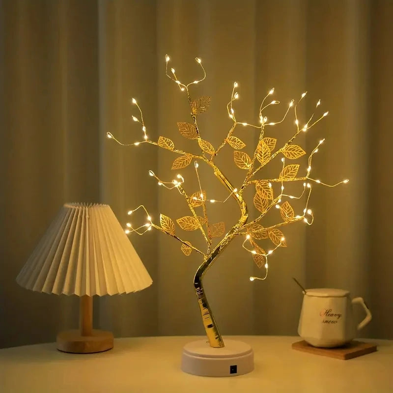 Lámpara LED de árbol con destellos navideños encantados