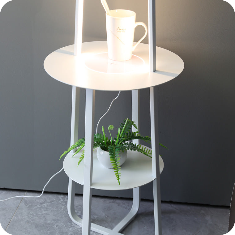 Dimmable Floor Lamp with Charging Table