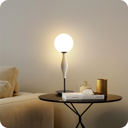 Lampadaire globe en verre