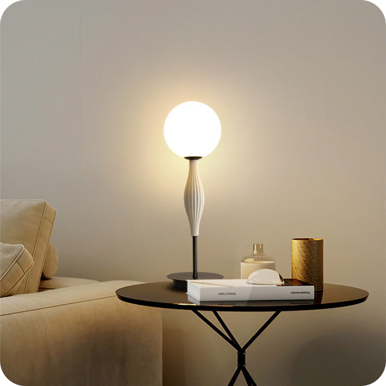 Lampadaire globe en verre