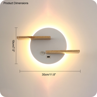 Round Accent Wall Sconce with Shelf, Switch and USB