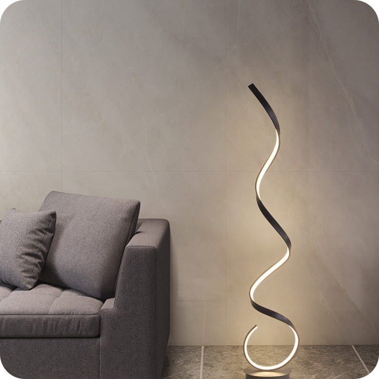 Lampadaire LED en spirale