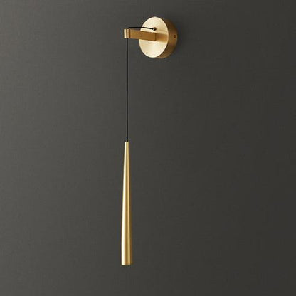 Dimmable Hanging Cone Brass Wall Sconce