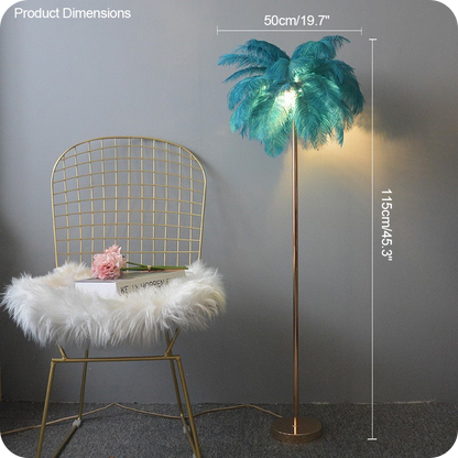 Feather Palm Tree Floor Lamp with Tray