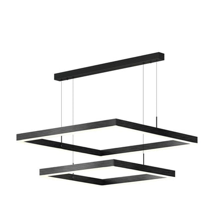 Tiered Black Square Chandelier