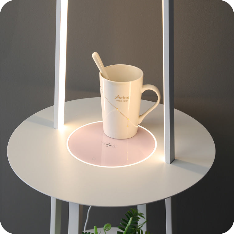 Dimmable Floor Lamp with Charging Table