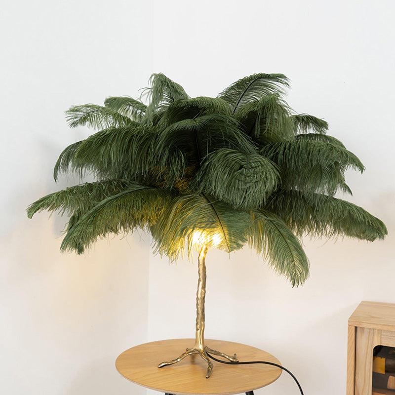 Feather Palm Tree Table Lamp