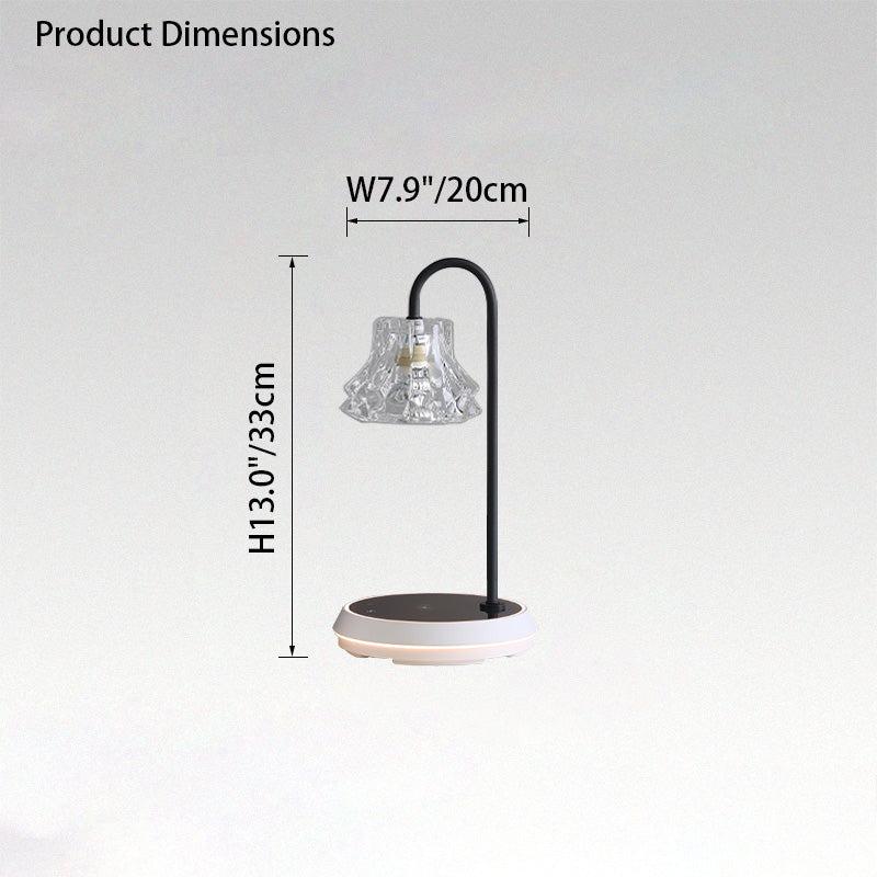 Dimmable Touch Small Glass Table Lamp with Wireless Charger