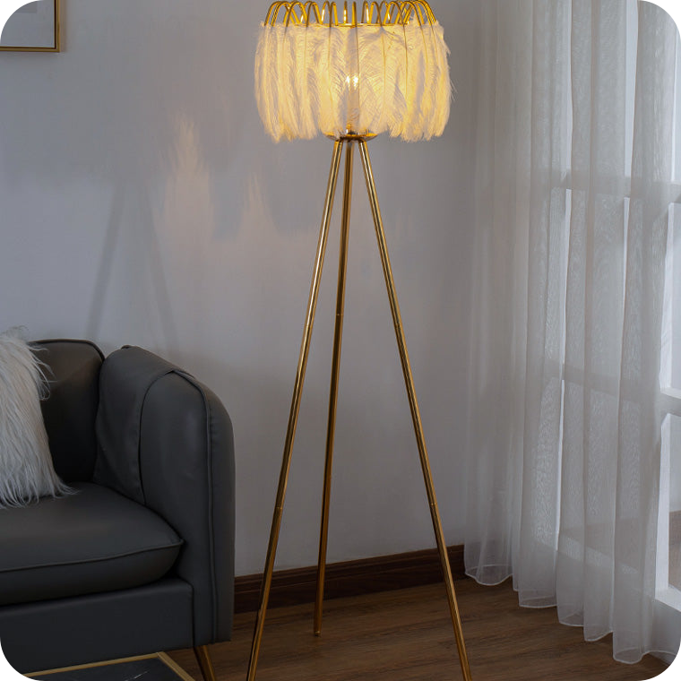 Tripod Feather Floor Lamp