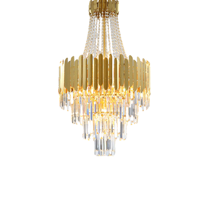 Tiered Gold Crystal Chandelier