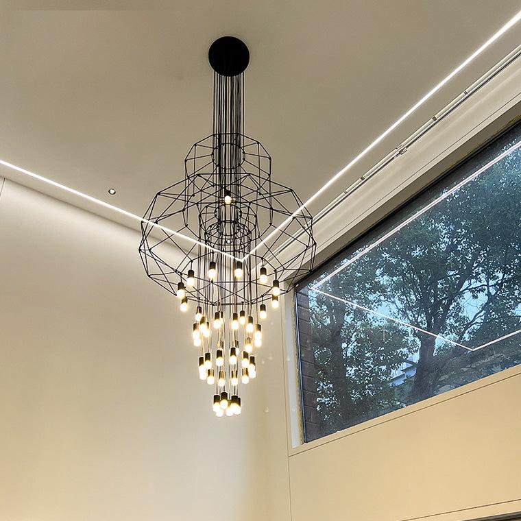 Wire Tiered Sculptural Chandelier