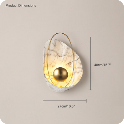 Aplique de pared con arte escultural de mármol